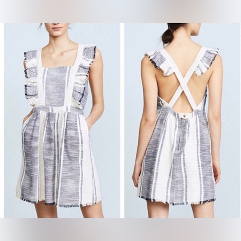 DRA Los Angeles Anthropologie Malibu striped textured  Dress sz medium